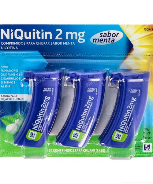 Niquitin 2 mg - Son unos comprimidos para ayudar a dejar de fumar. Poseen nicotina con lo que ayudan a calmar el mono del fumador.