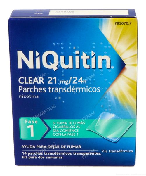 Niquitin 21mg - Son unos parches para ayudar a dejar de fumar. Poseen nicotina con lo que ayudan a reducir los síntomas de abstinencia al tabaco.