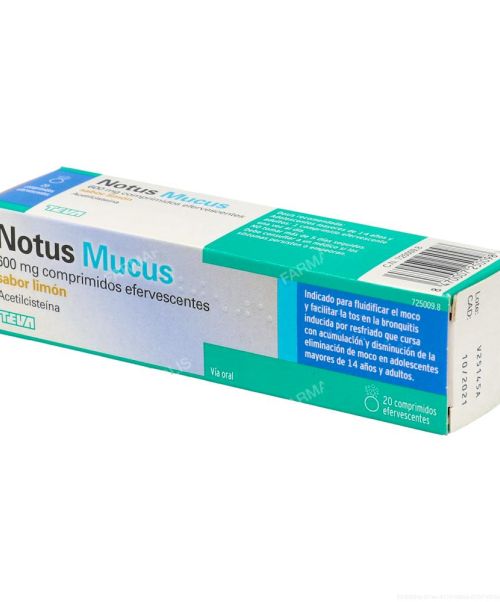 Notus mucus 600 mg - Ayudan a fluidificar y expulsar la mucosidad (tanto mocos como flemas).