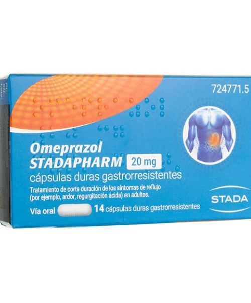 Omeprazol Stadapharm 20mg - Antiácido para contrarrestar el exceso de acidez en el estómago. Modifica el pH o acidez del estómago.