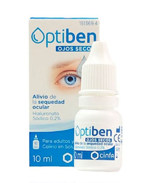 Optiben Ojos Secos - Hidrata los ojos secos gracias al ácido hialurónico. Alivia la sensacion de quemazón y cansancio.