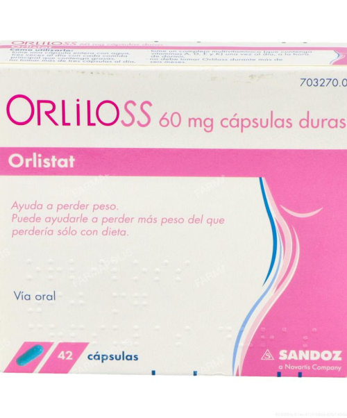 Orliloss 60mg - Son unas cápsulas que inhiben la absorción de las grasas y ayudan a la pérdida de peso en adultos con sobrepeso.