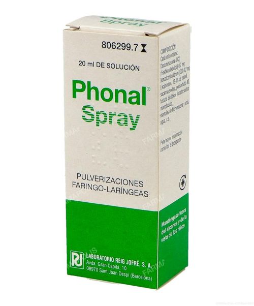 Phonal spray  - Calma el dolor de garganta y la afonía. 