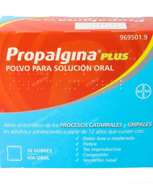 Propalgina plus  - Calman los sintomas de la gripe. Ayuda a disminuir los síntomas de resfriado, fiebre, catarro, rinitis, sinusitis, mocos y malestar general.