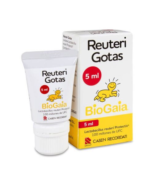 Reuteri Gotas  - Probiótico para tratar el cólico de lactante. Probiótico con Lactobacillus reuteri, cuyo objetivo es el restablecimiento de la flora intestinal, ayudando a tratar la diarrea aguda, los gases y el estreñimiento, especialmente en lactantes y niños. 