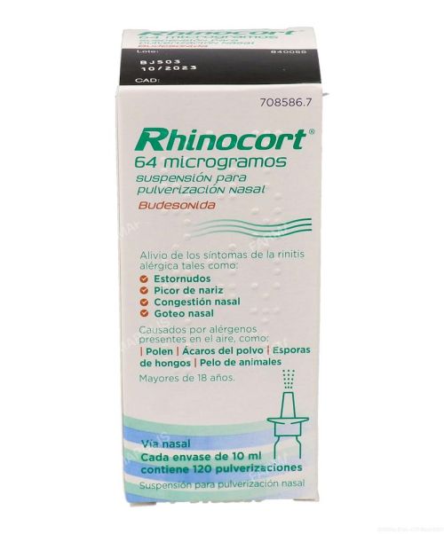 Rhinocort 64mcg pulverizador - Medicamento para tratar los síntomas de la rinitis principalmente alérgica.