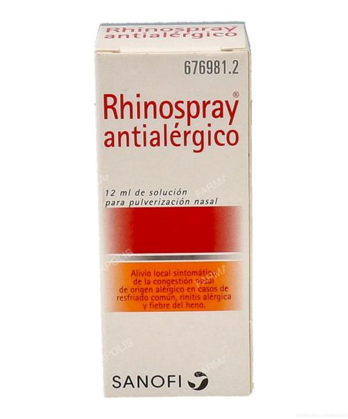 Rhinospray antialérgico  - Alivia la congestión nasal alérgica. Ayuda a respirar mejor, tratando la sinusitis y la rinitis.No usar más de cuatro días seguidos.