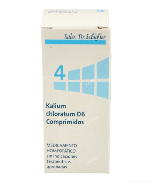 Sal de Schüssler Nº 4 Kalium Chloratum D6 - Es la sal que se usa para las ayudar a eliminar las secreciones de mucosas.