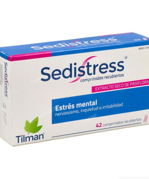 Sedistress 200mg - Comprimidos a base de pasiflora con efecto relajante para tratar los estados temporales de nerviosismo, estrés e insomnio.