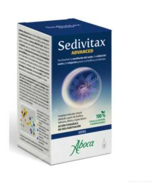 Sedivitax Gotas - Ayuda a la relajación, a dormir y a la calidad del sueño. Gracias a la Valeriana, melisa, pasiflora y al espino blanco ayuda a la relajación, a reducir tensiones, nervios... y a mejorar la calidad del sueño. Es una fórmula estudiada para favorecer el sueño y mejorar la calidad del mismo. El producto está indicado incluso durante el día para disminuir las tensiones y favorecer la relajación.