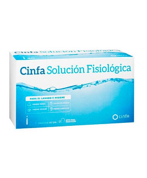 Solución Fisiológica Cinfa - Suero fisiológico para limpieza de ojos, nariz, heridas...