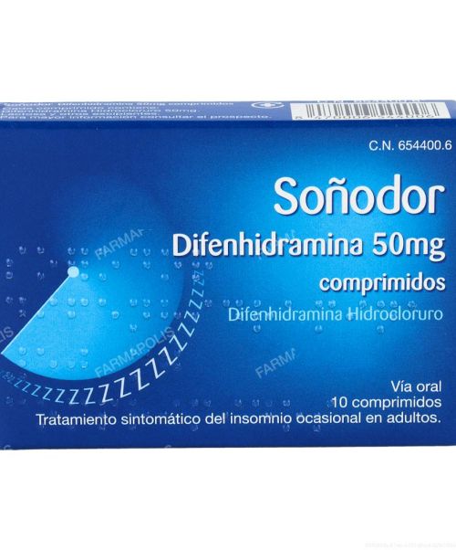 Soñodor 50mg - Son unos comprimidos que ayudan a tratar la falta de sueño. Su efecto  ayuda a dormir aliviando los problemas de insomnio ocasional.