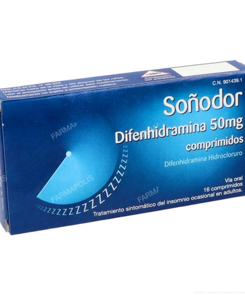 Soñodor 50mg - Son unos comprimidos que ayudan a tratar la falta de sueño. Su efecto  ayuda a dormir aliviando los problemas de insomnio ocasional.