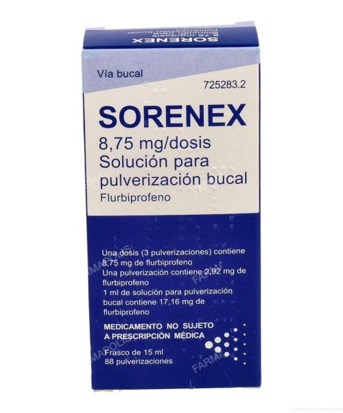 Sorenex 8.75mg spray - Calma tres síntomas que acompañan al dolor de garganta: la irritación, el dolor y la dificultad para tragar a causa de la inflamación.  