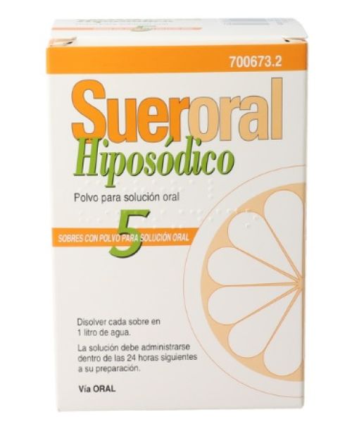 Sueroral Casen Hiposódico - Suero oral para la rehidratación en caso de diarreas o vómitos. Versión con menos sodio para gente con tensión alta.