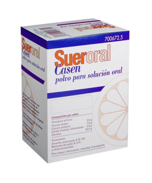 Sueroral Casen - Suero oral para la rehidratacion en caso de diarreas o vómitos.