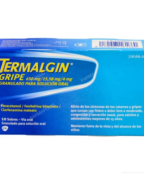 Termalgin gripe - Alivia los síntomas de la gripe. Ayuda a disminuir los síntomas de resfriado, fiebre, catarro, rinitis, sinusitis, mocos y malestar general.