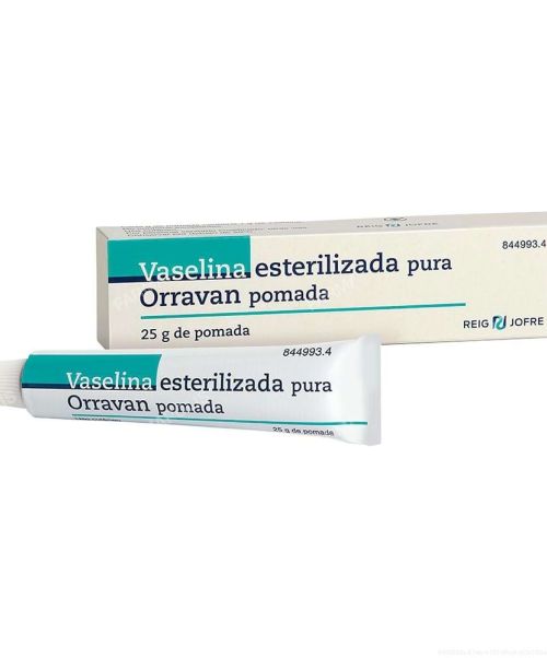 Vaselina esteril orravan - Pomada a base de vaselina que se puede usar como lubricante, como tratamiento de la piel seca y agrietada para las irritaciones cutáneas o como protector gracias a sus propiedades emolientes.