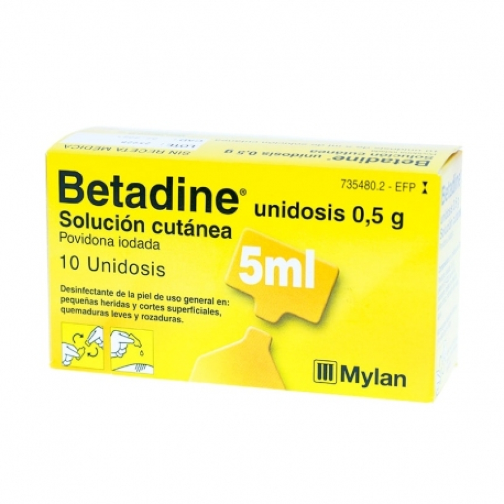 Betadine 10 unidosis 5ml para desinfección cutánea